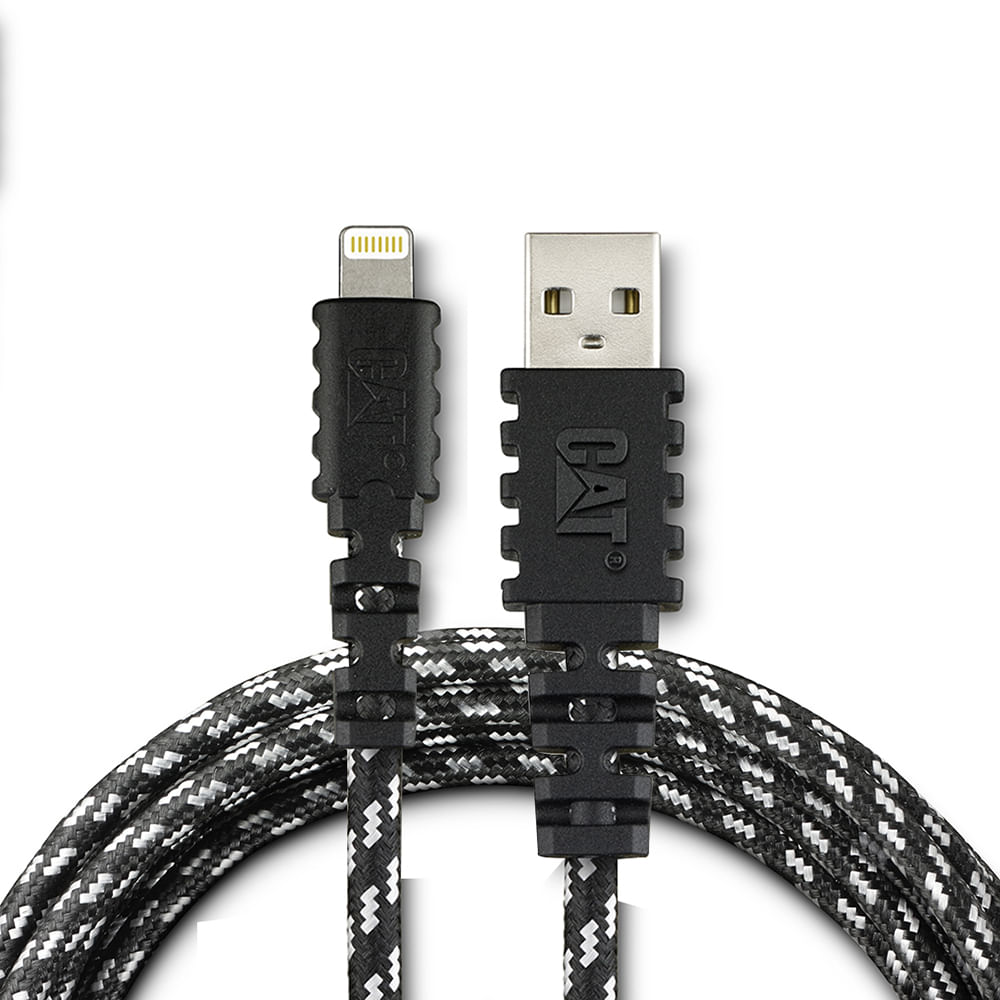 Cable carga y datos Cat, USB-Lightning, 3 metros, negro