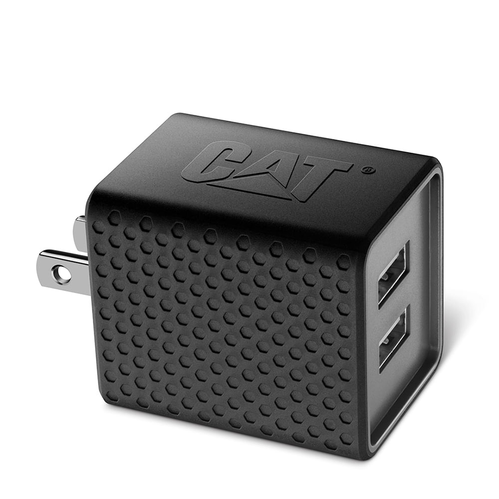 Cargador de pared Cat dual, 2 puertos usb, 3.4 A, carga rápida, negro