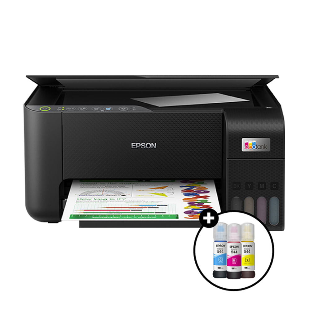 Imagen 1 del producto Impresora multifuncional Epson L3250, inyección de tinta, inalámbrica, Wi-Fi, con tanques recargables + botellas de tinta