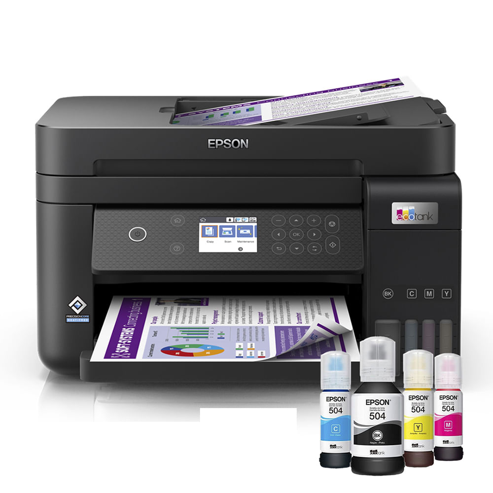 Imagen 1 del producto Impresora multifuncional Epson EcoTank L6270, inyección de tinta, inalámbrica, Wi-Fi, con tanques recargables + botella de tinta