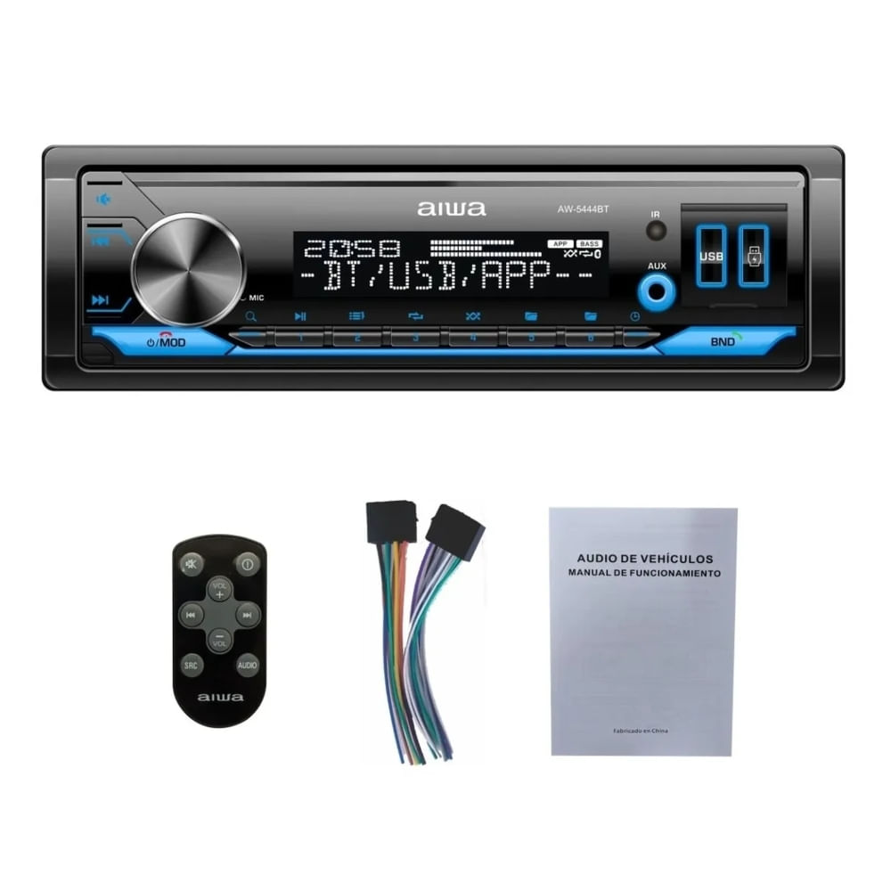 Imagen 2 del producto Autoradio 1DIN Panel Colores Desmontable Bluetooth Usbx2
