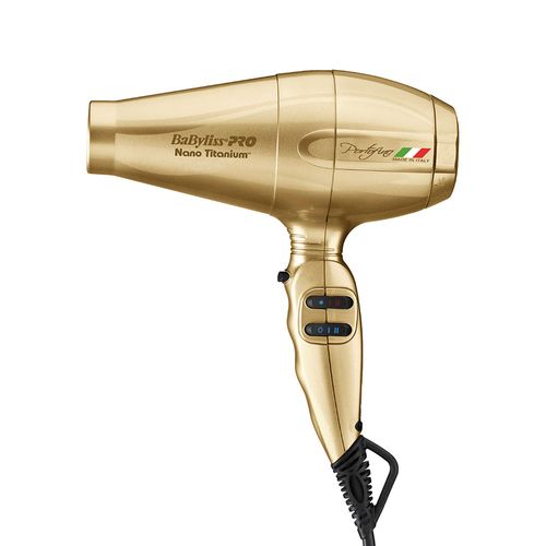 Secador de cabello Babyliss Pro Portofino 2000W, 2 niveles de velocidad, 3 niveles de temperatura, dorado
