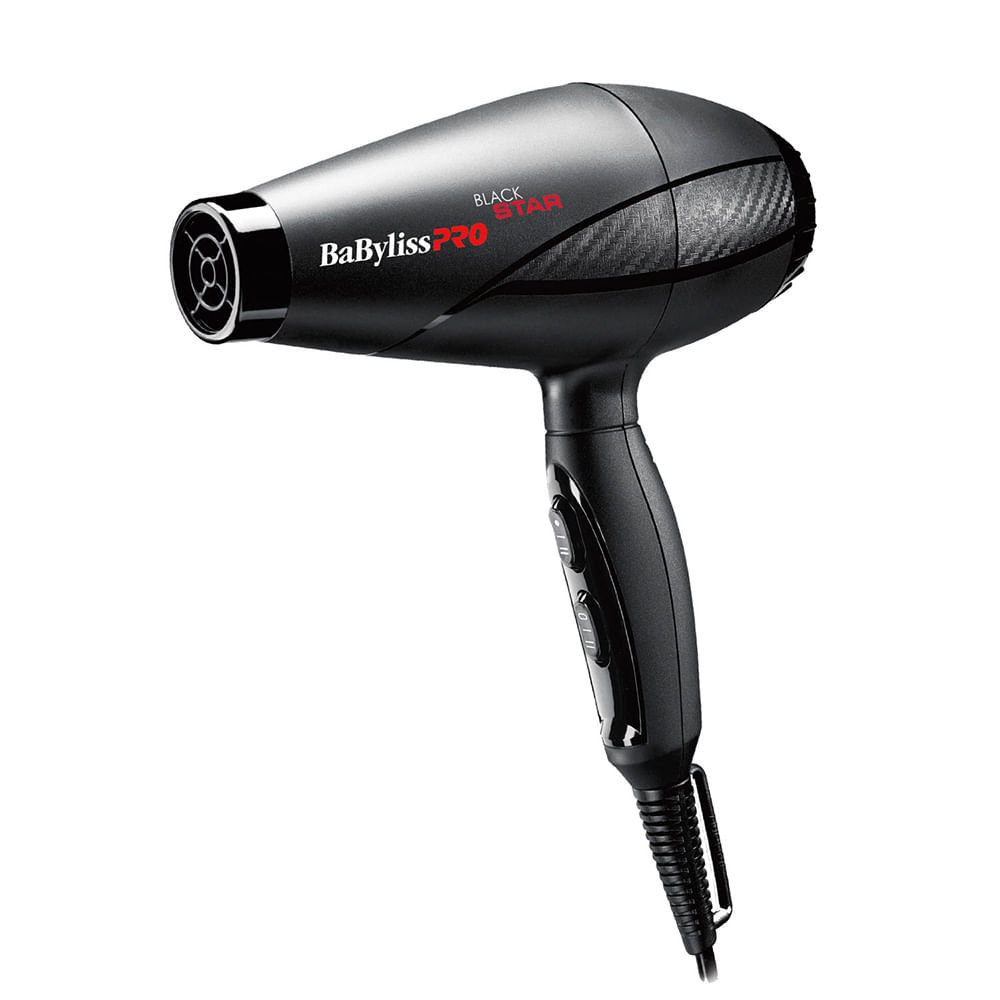 Secador de cabello Babyliss Pro 2000W, 2 niveles de velocidad, 3 niveles de temperatura, negro