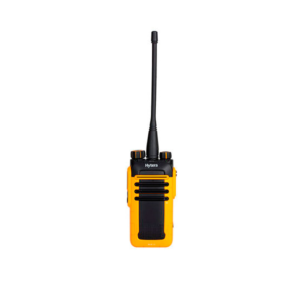Radio Hytera BD616, 400-470MHz, UHF, DMR 2, IP66, indicador Led, modo dual, negro amarillo