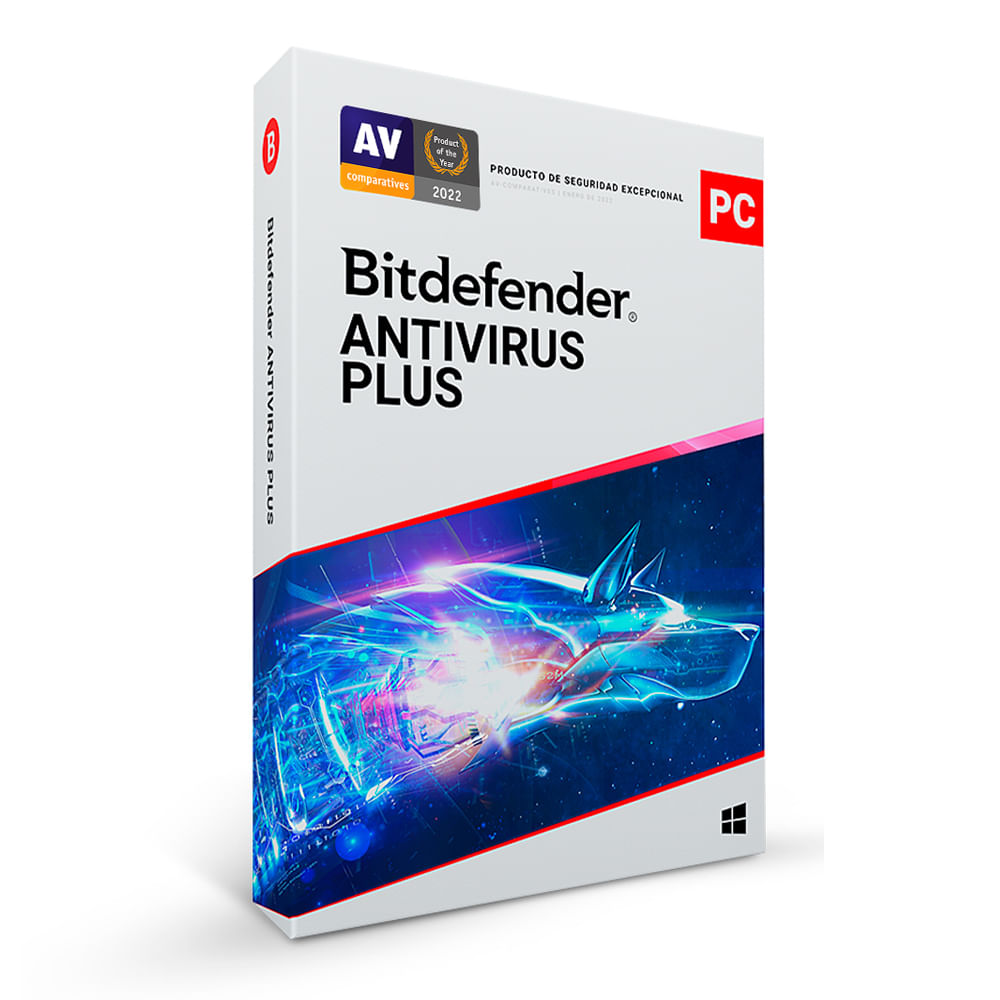 Antivirus digital Bitdefender Antivirus Plus para PC, 3 dispositivos, 1 año