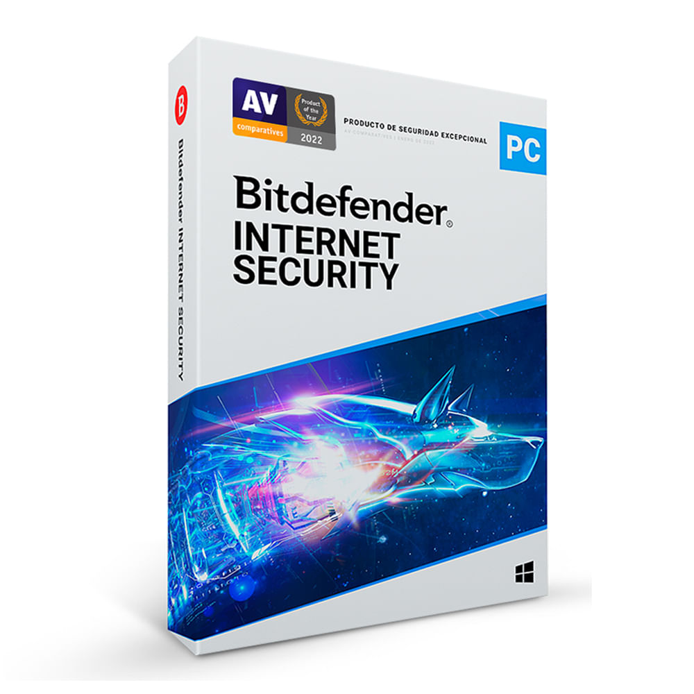 Antivirus digital Bitdefender Internet Security para PC, 1 dispositivo, 1 año