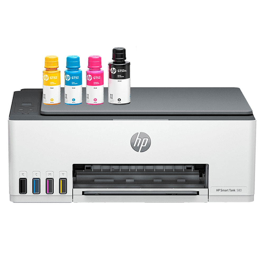 Impresora multifuncional HP Smart Tank 580 - (1F3Y2A), inyección de tinta, inalámbrica, Wi-Fi, con tanques recargables