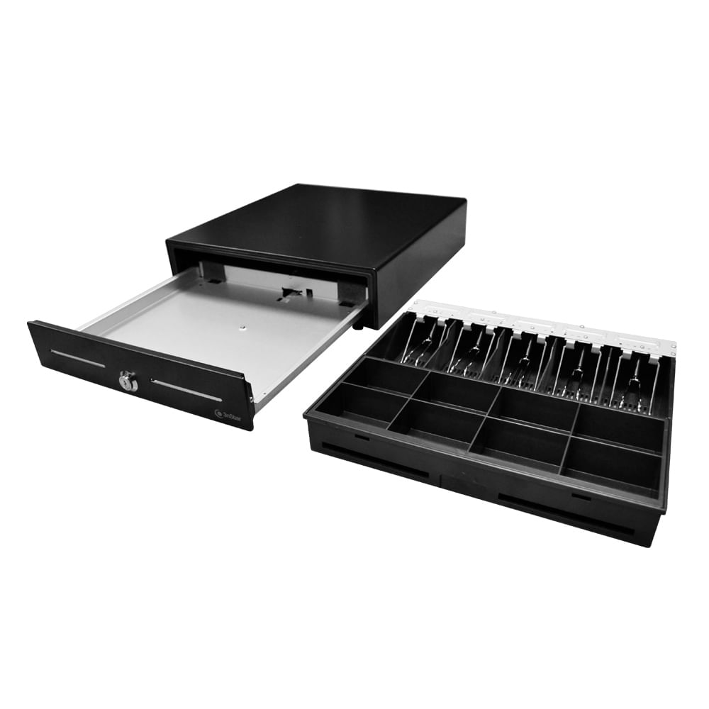 Imagen 2 del producto Gaveta de dinero 3NSTAR grande CD350, cuerpo de acero con bandeja de plástico ABS, negro