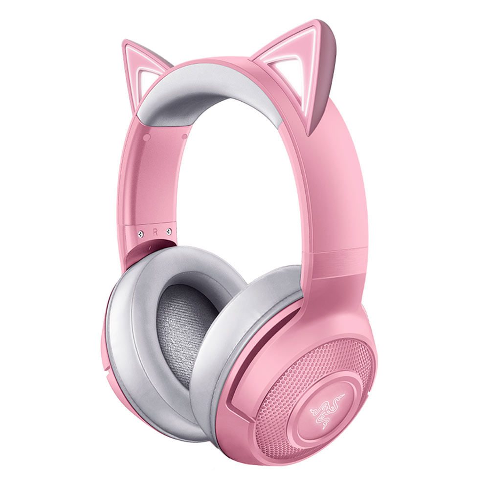 Audífonos gamer Razer Kraken Kitty Edition, inalámbricos, bluetooth, para PC, quartz rosa