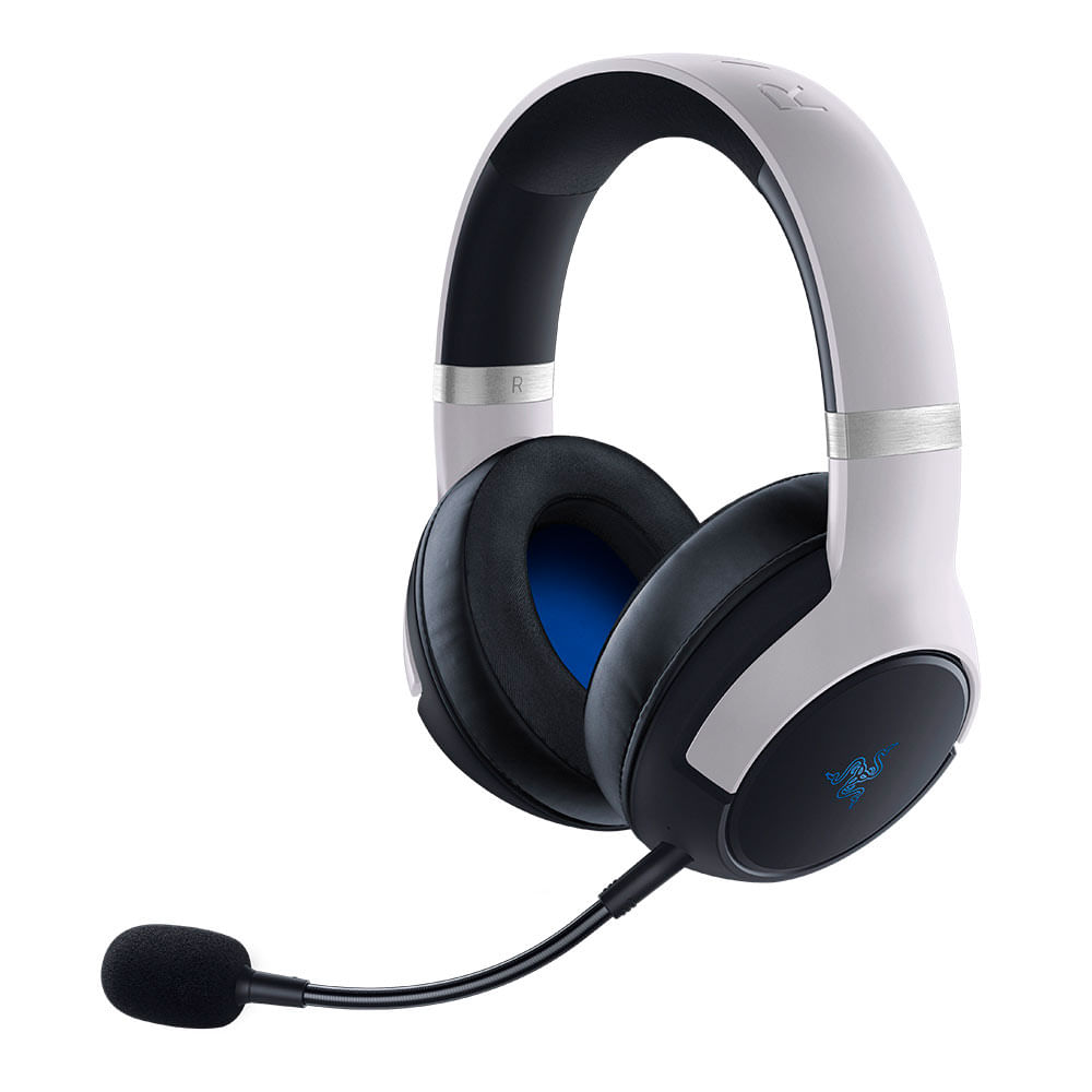 Audífonos gamer Razer Kaira Pro para PS5 con micrófono, wireless, bluetooth y receptor USB-C,  tecnología háptica, blanco