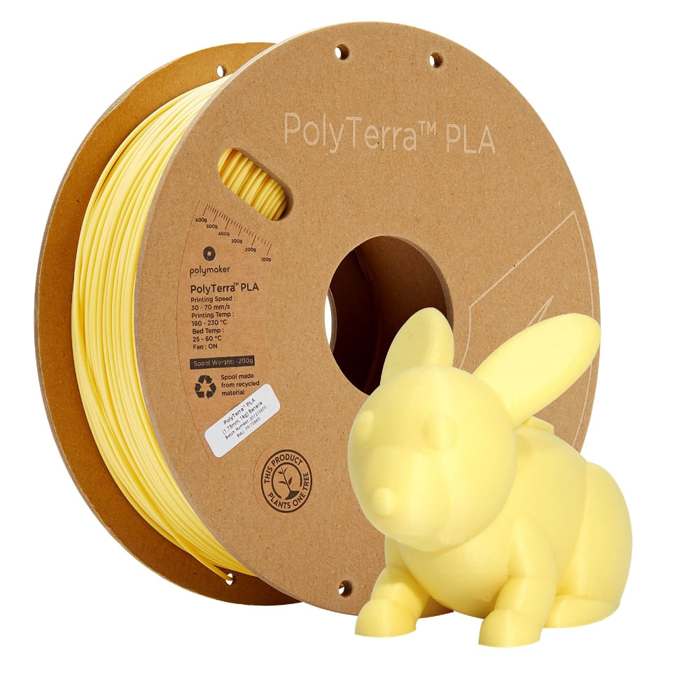 Imagen 1 del producto Filamento PolyTerra PLA Amarillo Pastel 175mm 1Kg