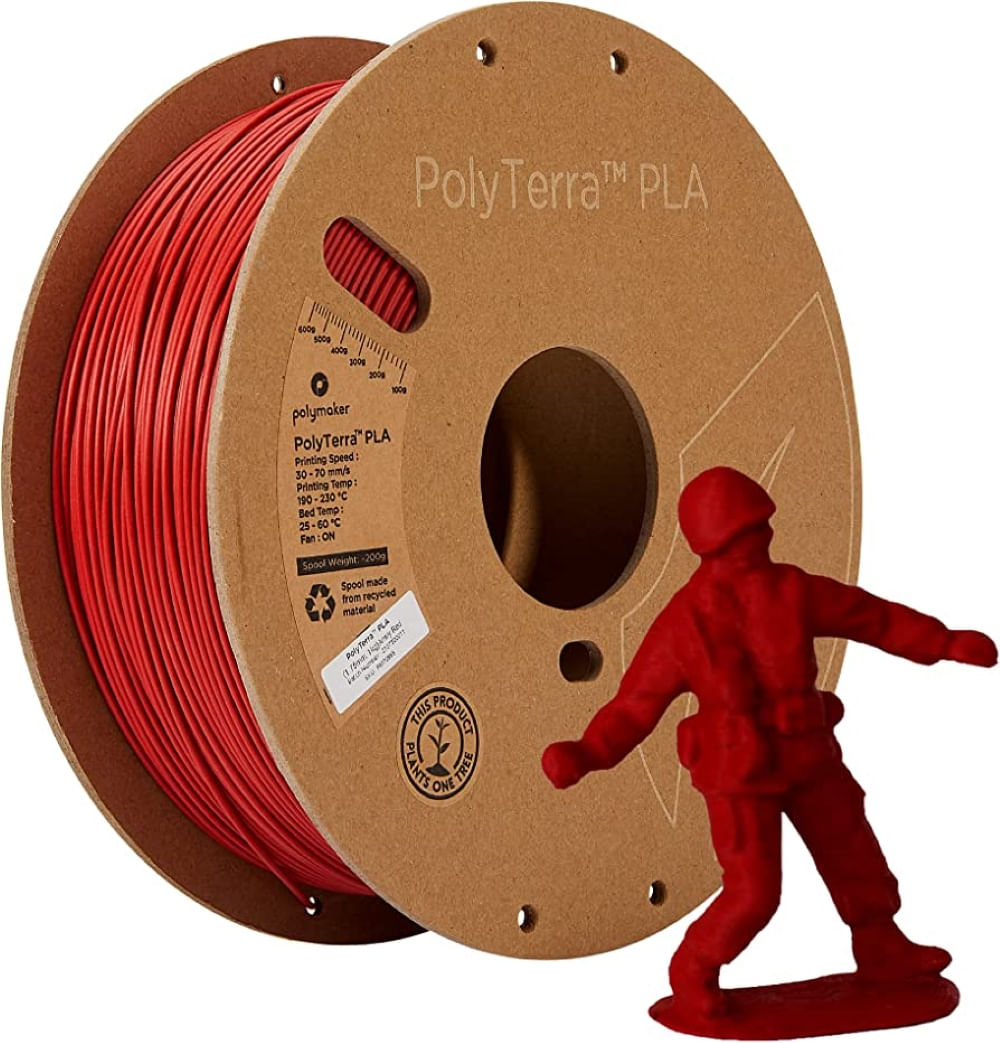 Imagen 1 del producto Filamento PolyTerra PLA Rojo militar 175mm 1Kg