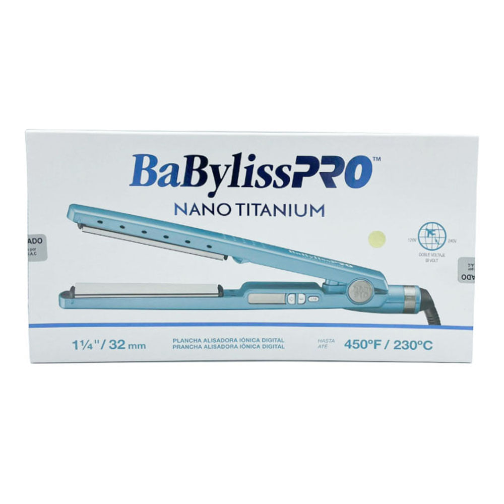 Imagen 2 del producto Alisadora Babyliss Pro Nano Titanium, 232°C, cable 2.75 m, celeste