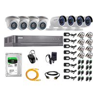 Kit de seguridad Hikvision 4 cámaras Domo Turbo 720P + 4 cámaras Tubo Turbo 720P + dvr + disco 1TB