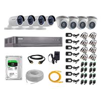 Kit de seguridad Hikvision 4 cámaras Domo Turbo 720P + 4 cámaras Tubo Turbo 720P + dvr + disco 2TB