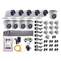 Kit de seguridad Hikvision 5 cámaras Domo Turbo 1080P + 5 cámaras Tubo Turbo 1080P + dvr + disco 1TB