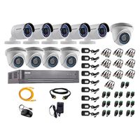 Kit de seguridad Hikvision 5 cámaras Domo Turbo 1080P + 5 cámaras Tubo Turbo 1080P + dvr + cable HDMI