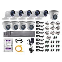 Kit de seguridad Hikvision 5 cámaras Domo Turbo 1080P + 5 cámaras Tubo Turbo 1080P + dvr + disco 2TB