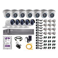 Kit de seguridad Hikvision 7 cámaras Domo Turbo 1080P + 5 cámaras Tubo Turbo 1080P + dvr + disco 1TB