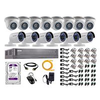 Kit de seguridad Hikvision 8 cámaras Domo Turbo 1080P + 6 cámaras Tubo Turbo 1080P + dvr + disco 1TB + cable HDMI