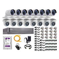 Kit de seguridad Hikvision 8 cámaras Domo Turbo 1080P + 8 cámaras Tubo Turbo 1080P + dvr + disco 2TB + cable HDMI