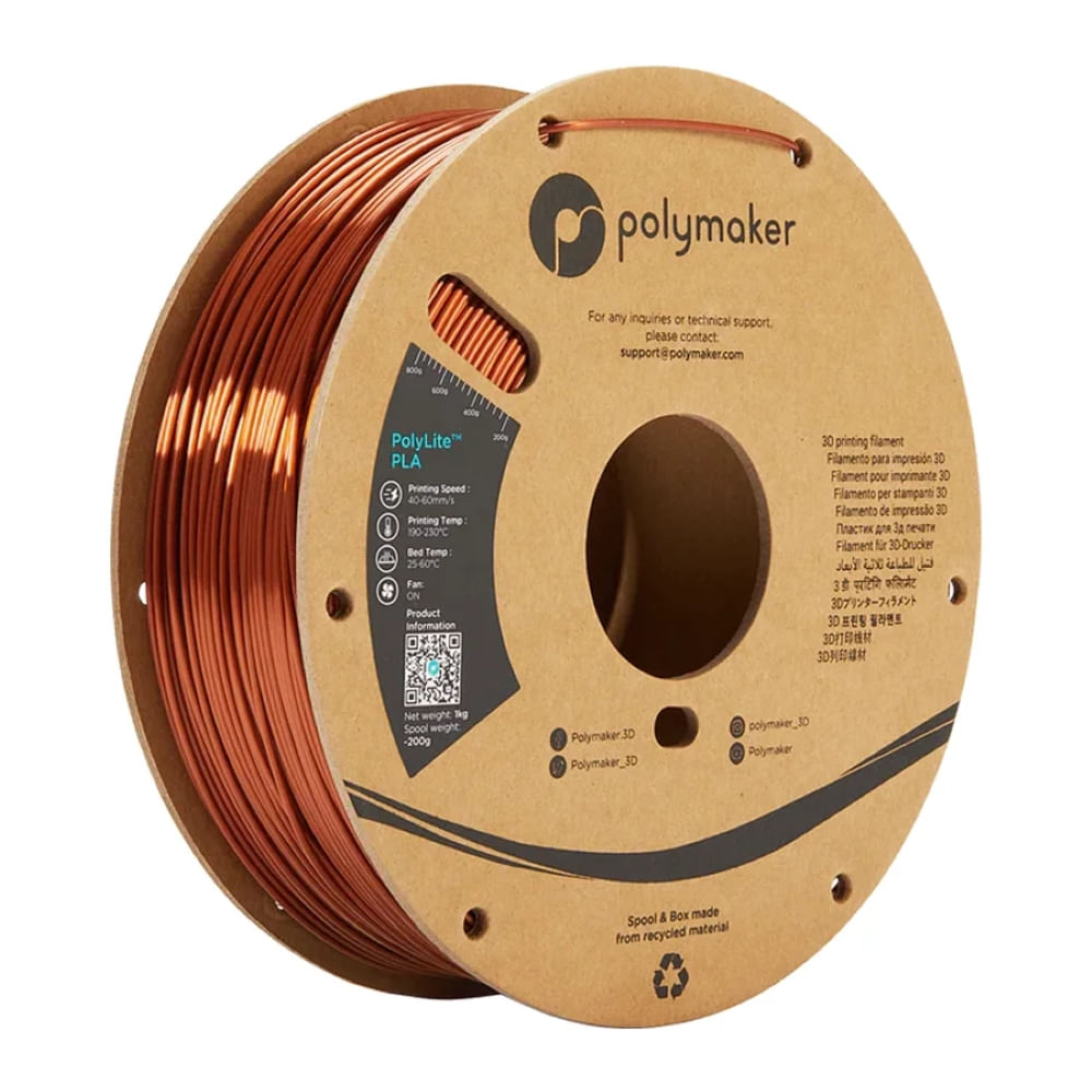 Imagen 1 del producto Filamento PolyLite PLA Sedoso Bronce Metálico 175mm 1Kg