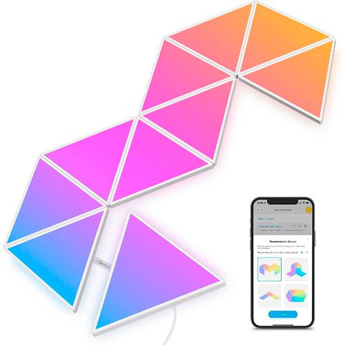 Panel de luz triangular Govee RGBIC, 10 unidades, compatible con Alexa y Google Home, multicolor