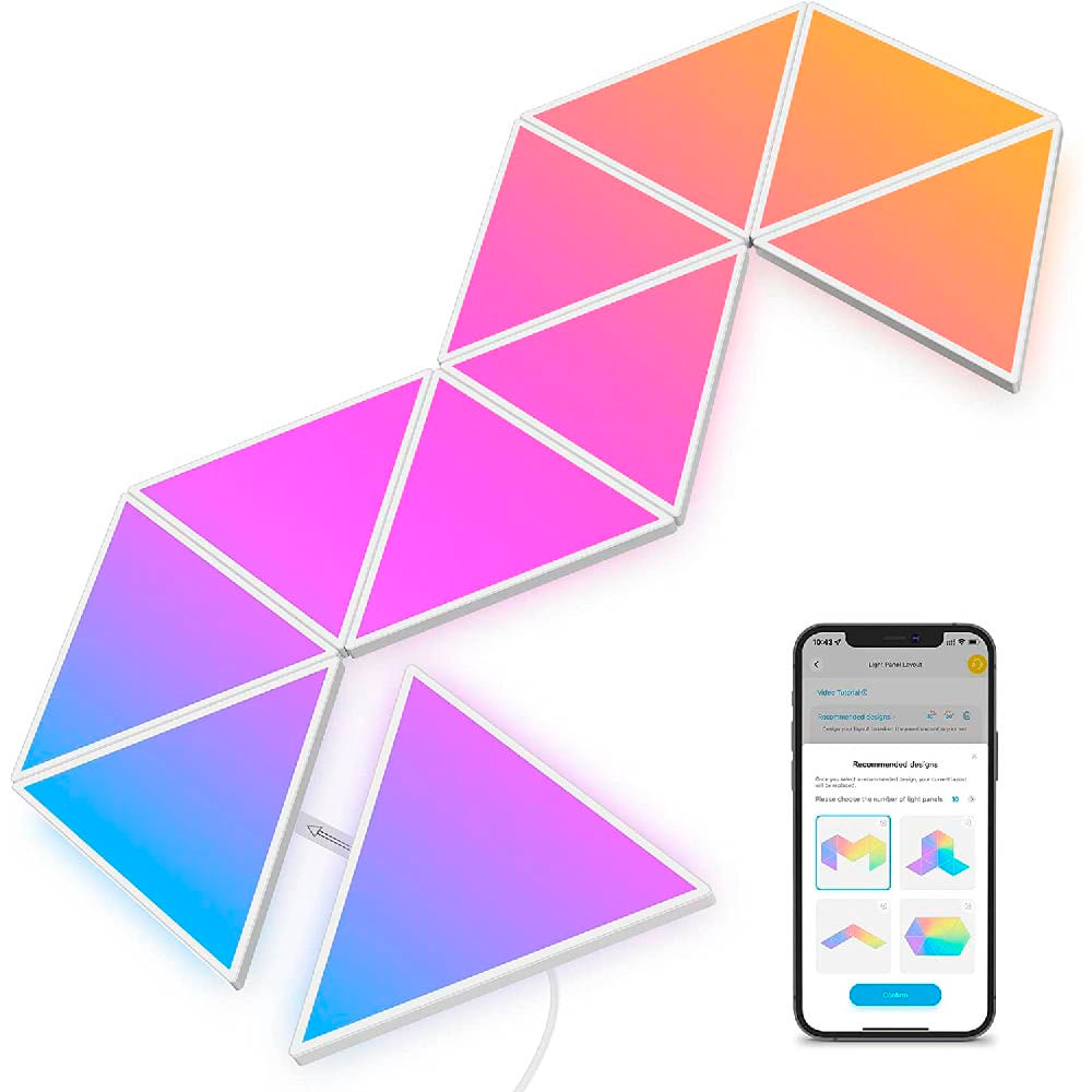Panel de luz triangular Govee RGBIC, 10 unidades, compatible con Alexa y Google Home, multicolor