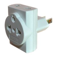 Enchufe triple de derivación EPEM espigas planas, blanco