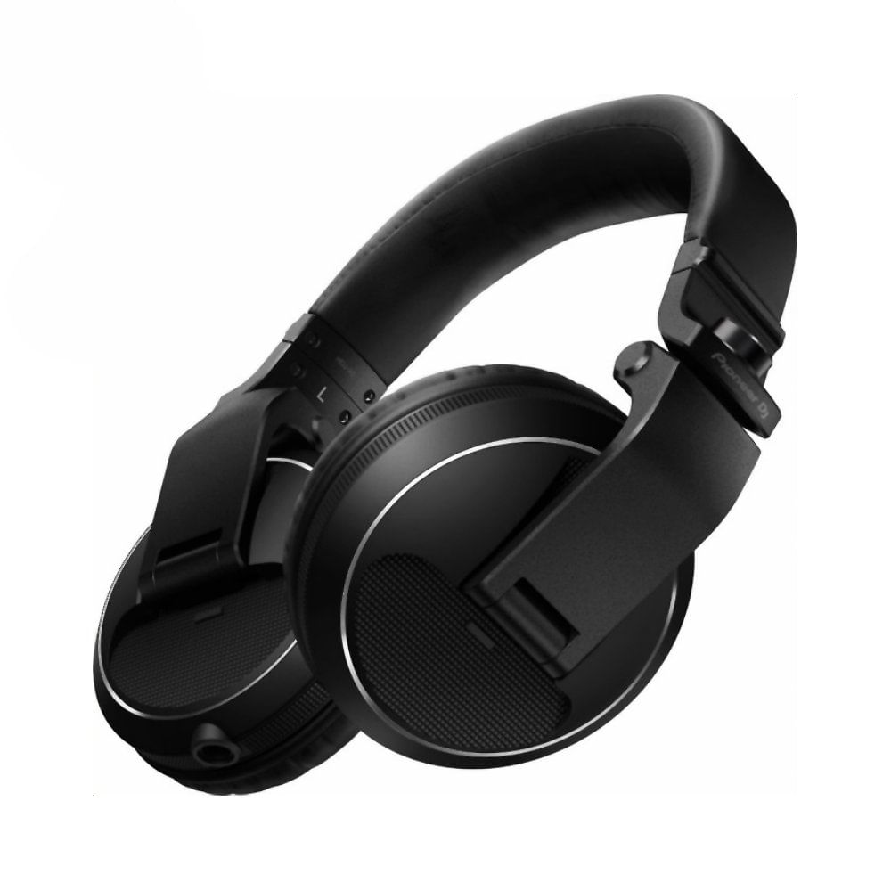 Audífonos over ear sin micrófono Pioneer DJ HDJ-X5-K conexión 3.5 mm con adaptador 6.3 mm, cable desmontable, negro