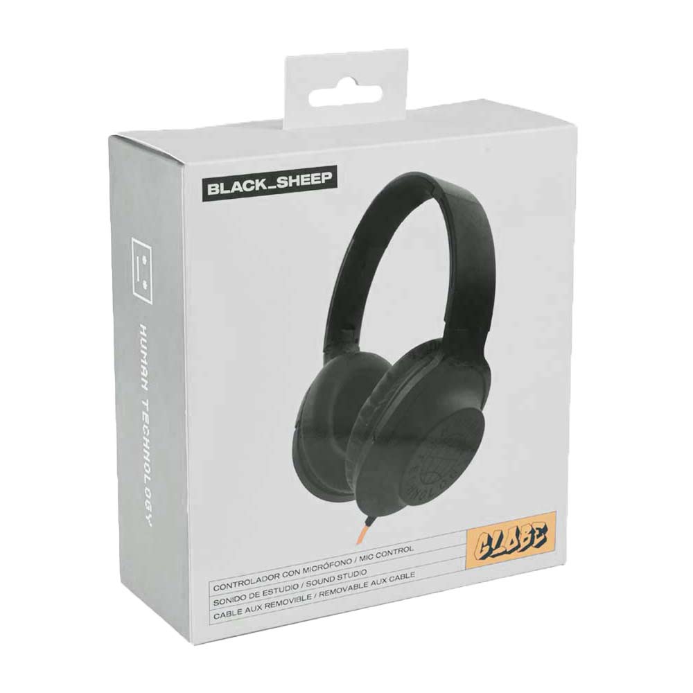 Imagen 2 del producto Audífonos over ear con micrófono Black Sheep Globe almohadillas acolchadas, conector 3.5 mm, control de música y llamadas, negro