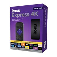 Reacondicionado:Convertidor a Smart TV Roku Express 4K 2021 HDR, control remoto simple + cable HDMI premium