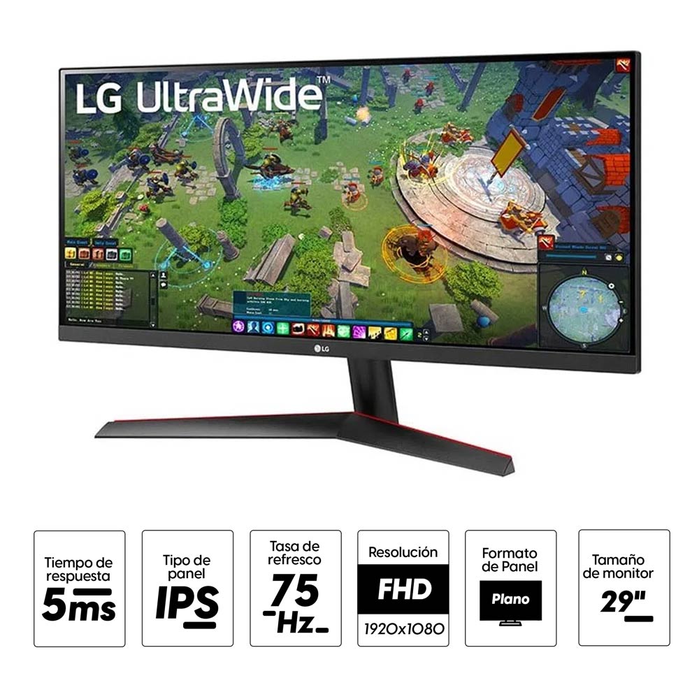 Imagen 2 del producto Reacondicionado:Monitor plano 29” LG Ultrawide 29WP60G-B, Panel IPS, FHD, 5ms, 75 Hz, FreeSync