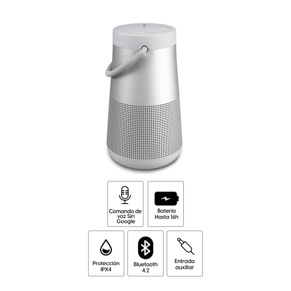 Imagen 2 del producto Reacondicionado:Altavoz bluetooth Bose SoundLink Revolve Plus con asa, IPX4, máx. 16 horas, silver