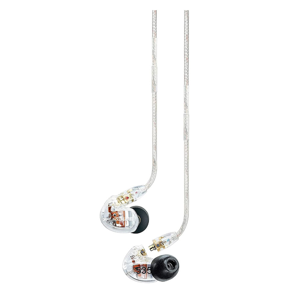 Audífonos in ear sin micrófono Shure SE535 conector 3.5 mm, 2 vías, graves pronunciados, transparente
