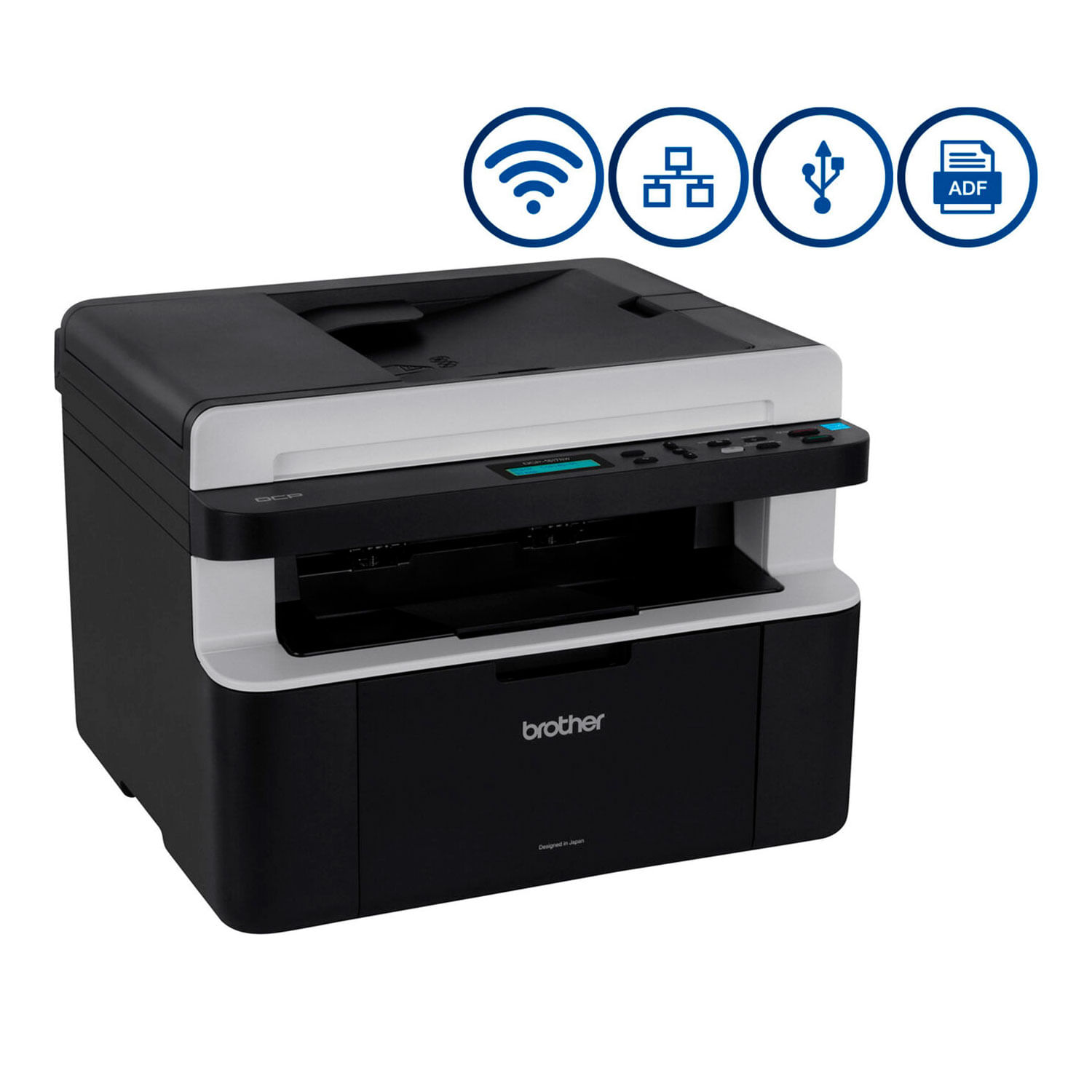 Imagen 2 del producto Impresora Multifuncional Brother monocromática DCP-1617NW, Wifi, escanea y copia