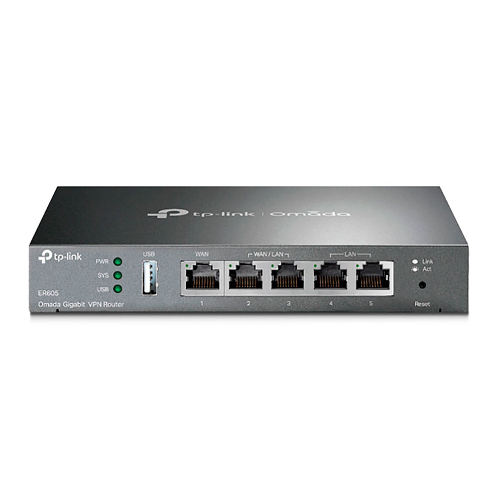 Router TP-Link ER605, gestión Omada, 5 Puerto Gigabit, VPN, negro