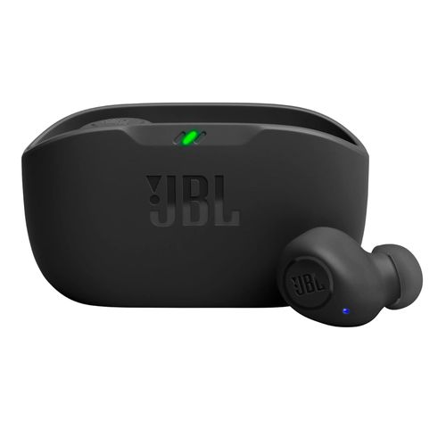 Audífonos bluetooth True Wireless JBL Wave Buds resistente al agua IP54 duración máx. 32 horas con estuche de carga, negro