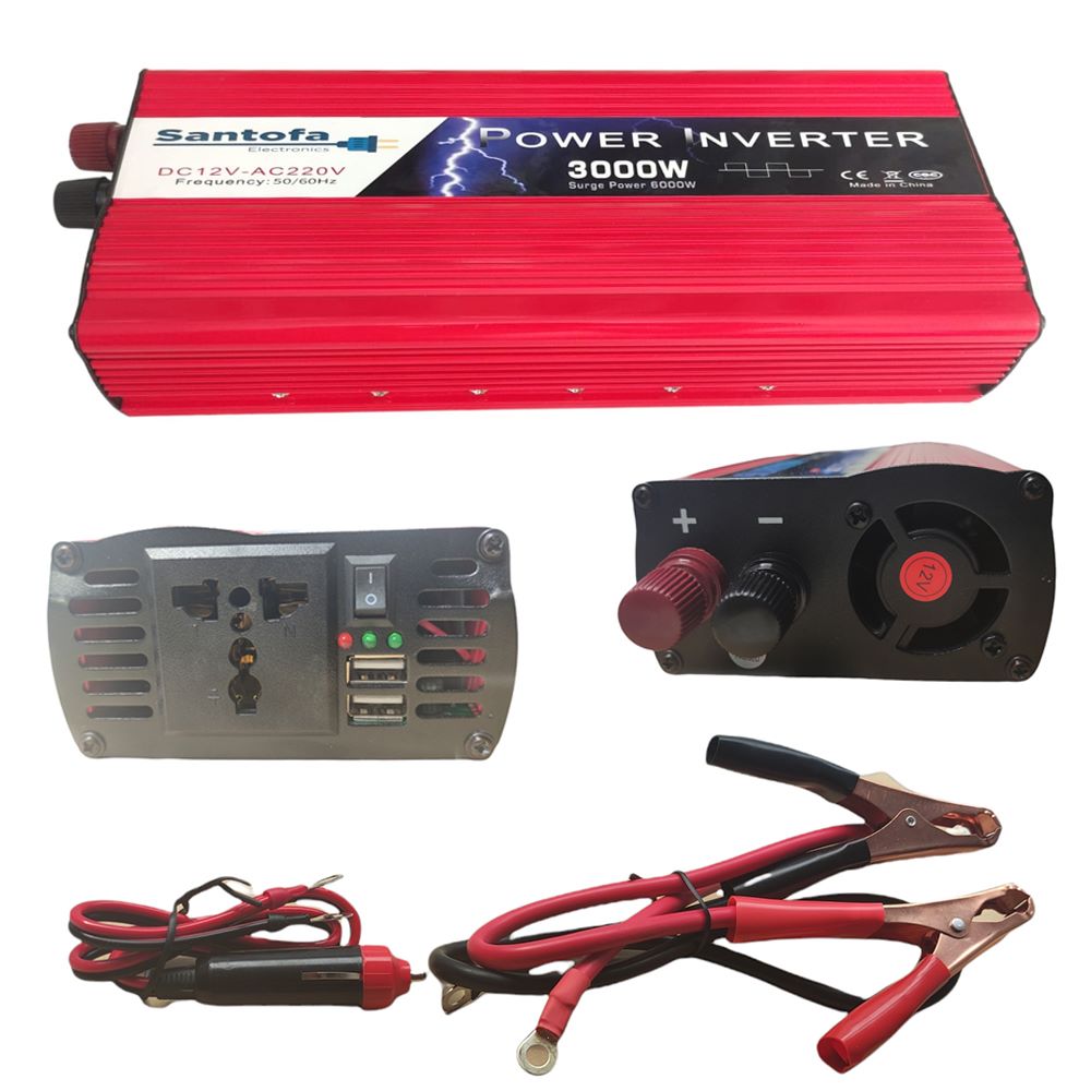 Imagen 2 del producto Inversor de corriente para auto Santofa 3000w, 12-220v, 2 USB