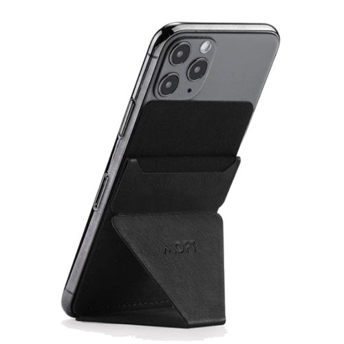 Soporte y billetera Moft para celular 4,7" a más, negro