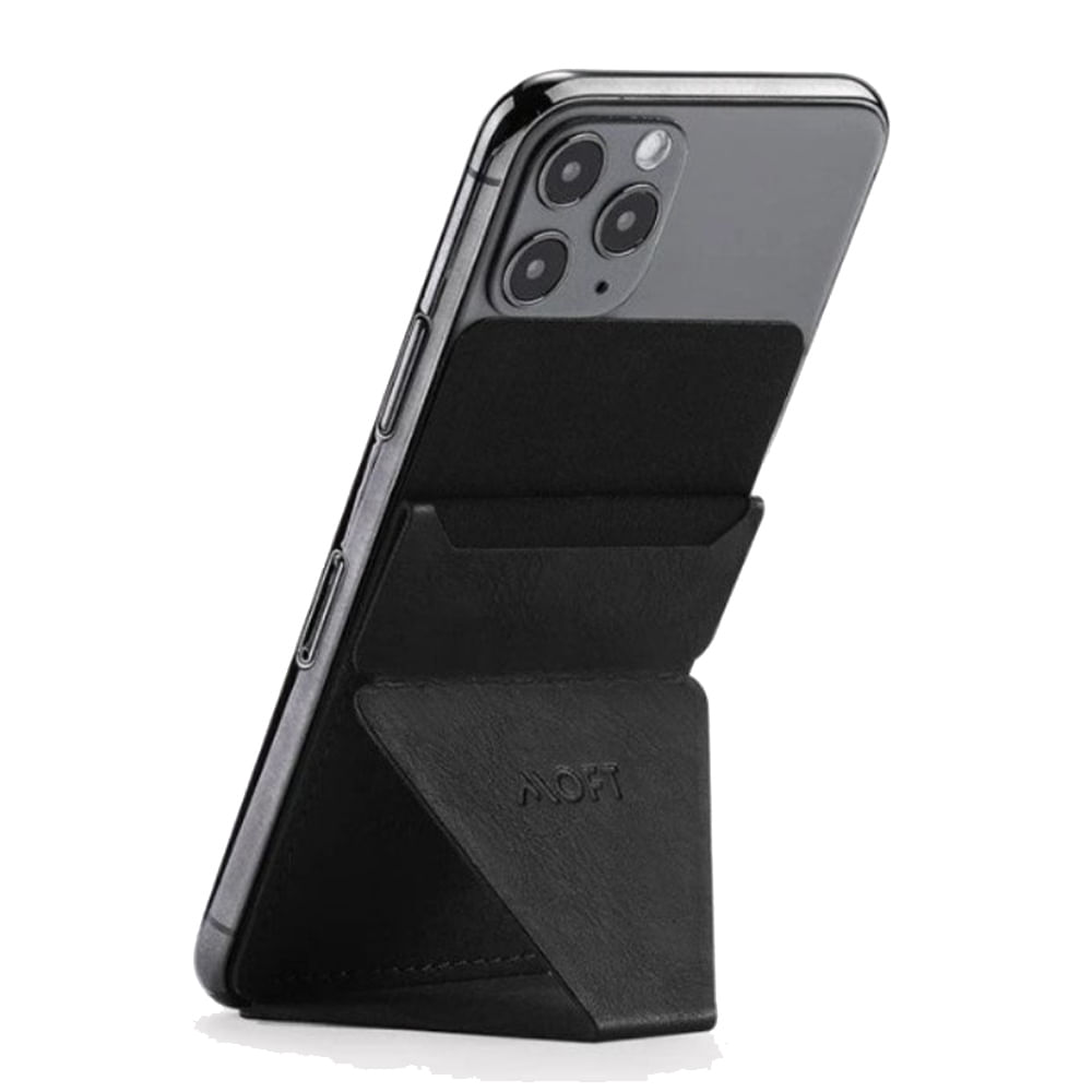 Soporte y billetera Moft para celular 4,7" a más, negro
