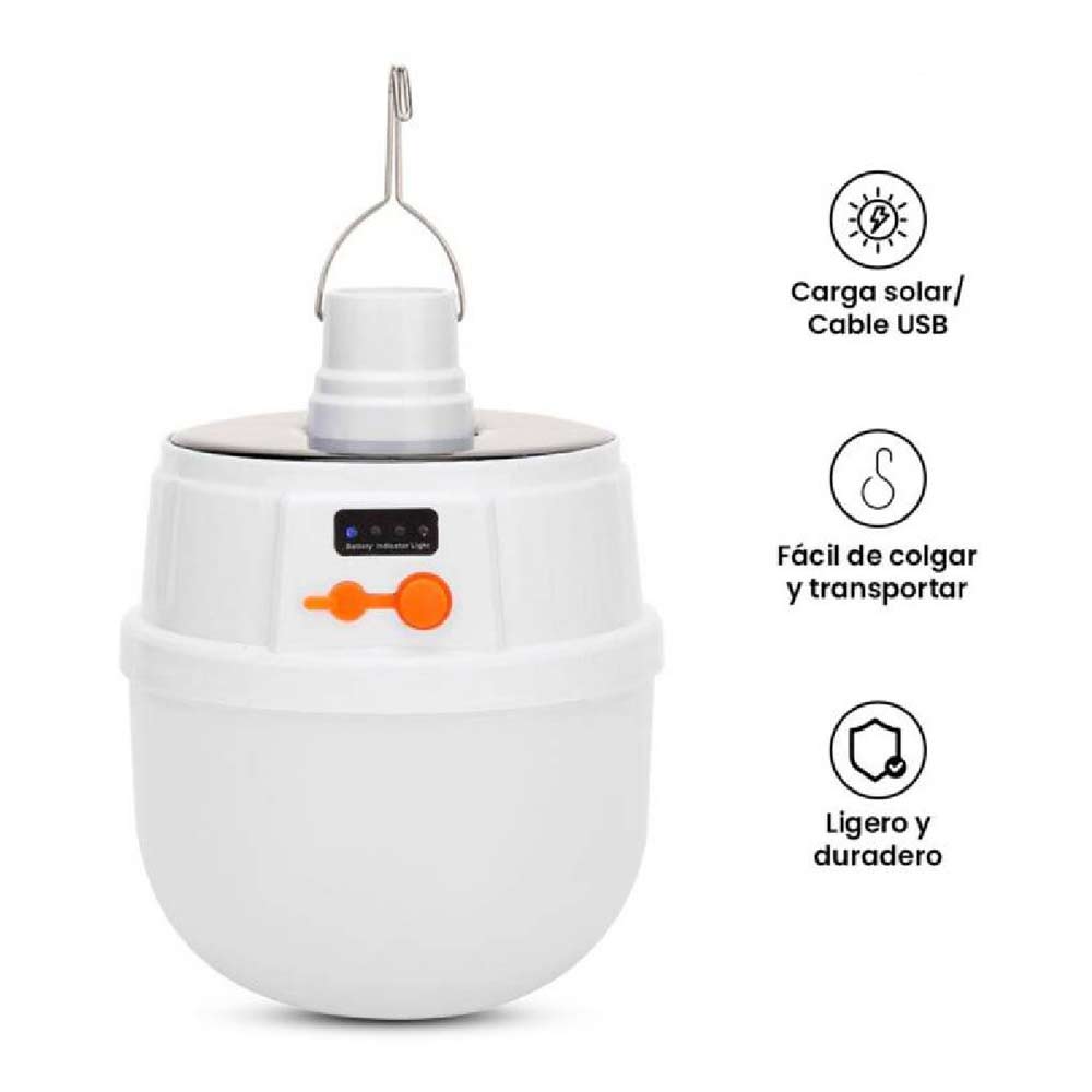 Imagen 2 del producto Foco solar portátil Genérico luz fría, 5.5v, recargable