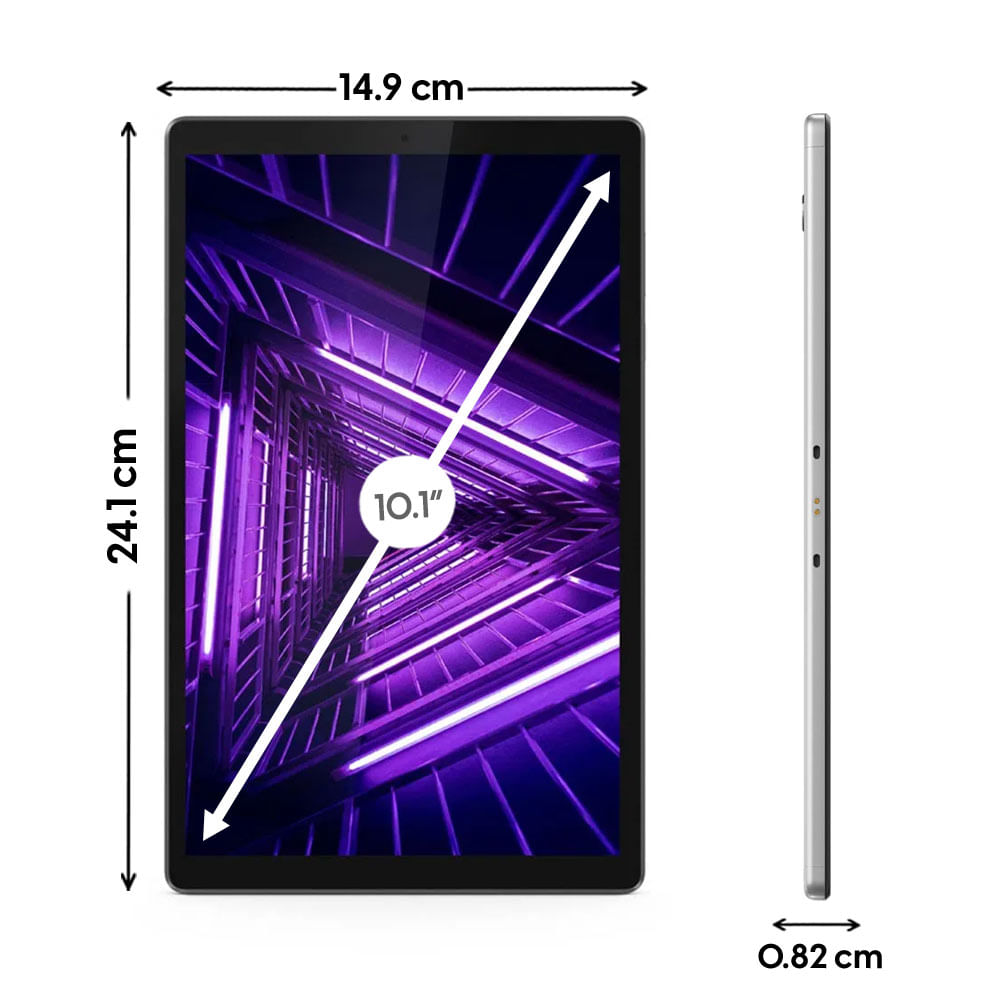 Imagen 2 del producto Reacondicionado: Tablet Lenovo TAB M10 HD 2da Gen 10.1"", ranura para Sim, 64GB, 4GB RAM, cámara 8MP y frontal 5MP, MediaTek, 5000 mAh, gris