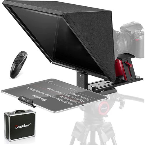 Teleprompter TP150 Desview , se adapta a cualquier teléfono o tablet de 15 pulgadas, rápido y fácil de configurar.