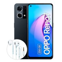 Celular Oppo Reno 7 256GB, 8GB RAM, cámara principal 64MP+ 2MP + 2MP, frontal 32MP, 6.43”, negro + Earphones HM135
