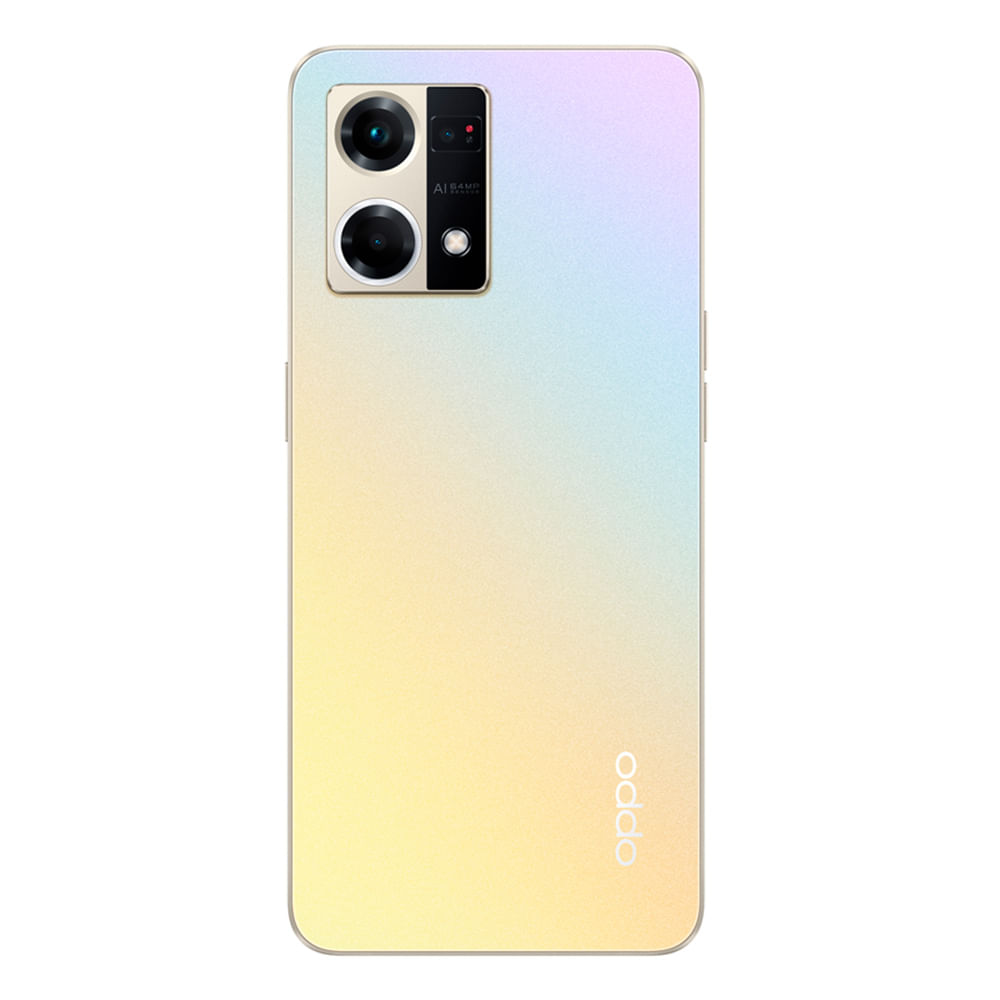 Imagen 2 del producto Celular Oppo Reno 7 256GB, 8GB RAM, cámara principal 64MP+ 2MP + 2MP, frontal 32MP, 6.43”, dorado + Earphones TH-ES52