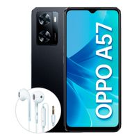 Celular Oppo A57 128GB, 4GB RAM, cámara principal 13MP + 2MP, frontal 8MP, 6.56”, negro + Earphones HM135