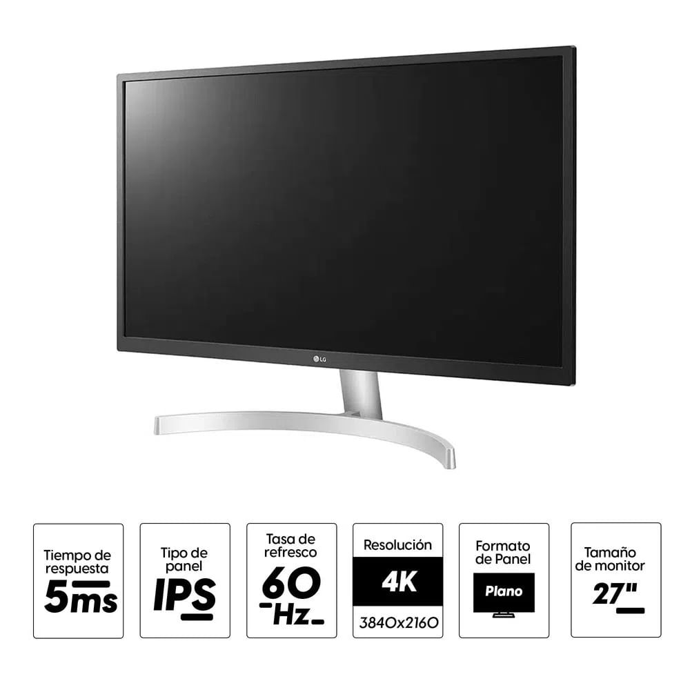 Imagen 2 del producto Reacondicionado: Monitor plano 27"" LG 27UL500-W Panel IPS, 4K, 5ms, 60 Hz, FreeSync