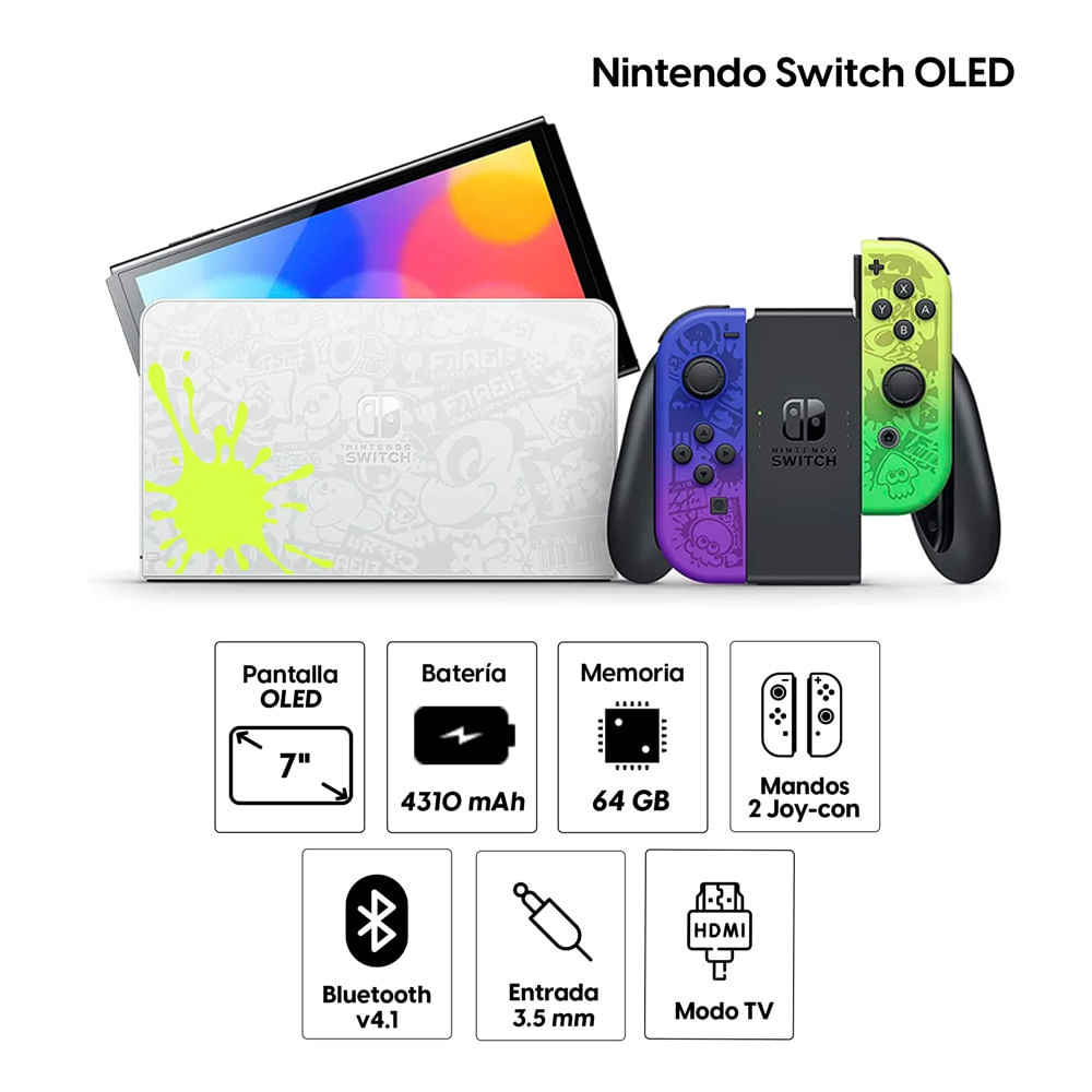 Imagen 2 del producto Consola Nintendo Switch Oled Edicion Splatoon 3, pantalla OLED de 7""