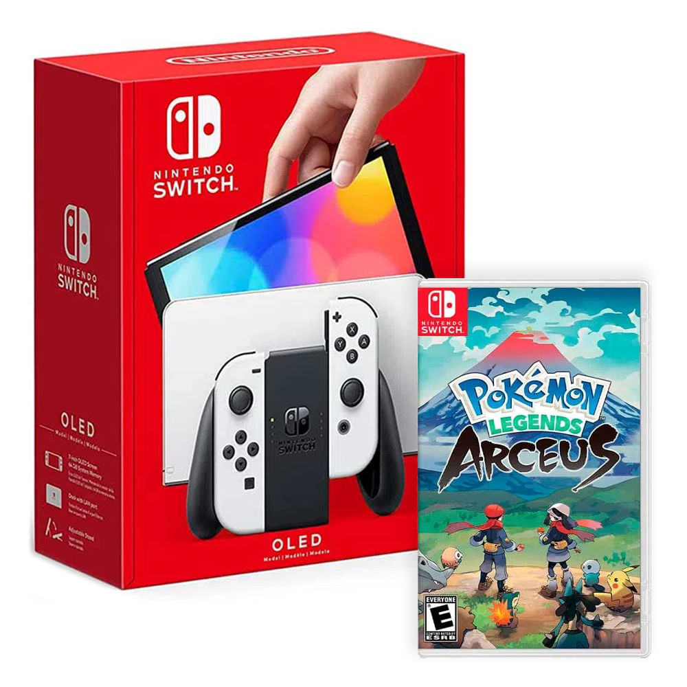 Consola Nintendo Switch Oled blanco + Juego Pokémon Legends Arceus